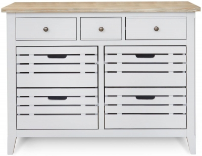 Product photograph of Signature Grey Painted 7 Drawer Sideboard from Choice Furniture Superstore