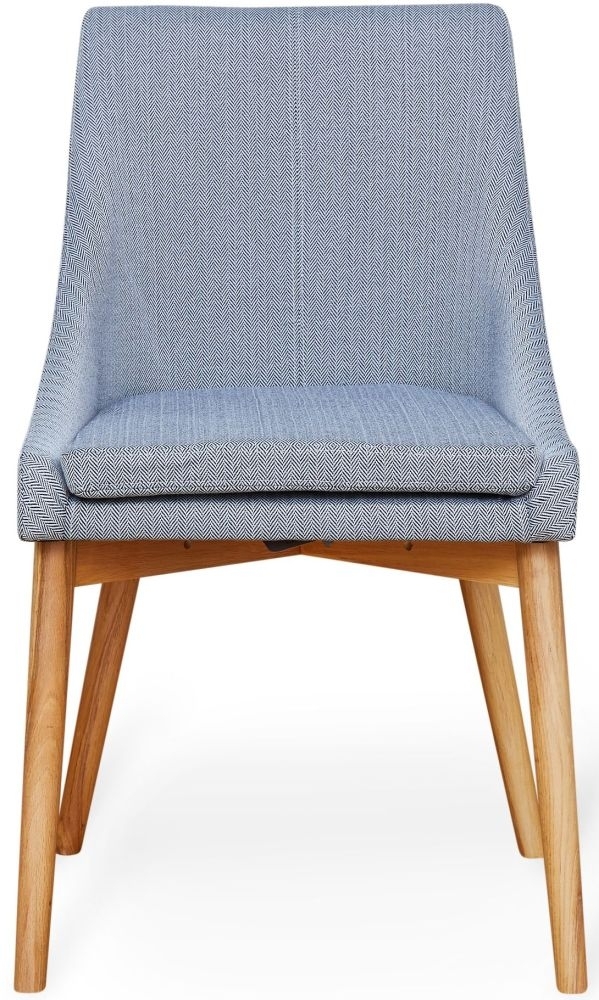 2 x Mobel Oak Grey Fabric Upholstered Dining Chair