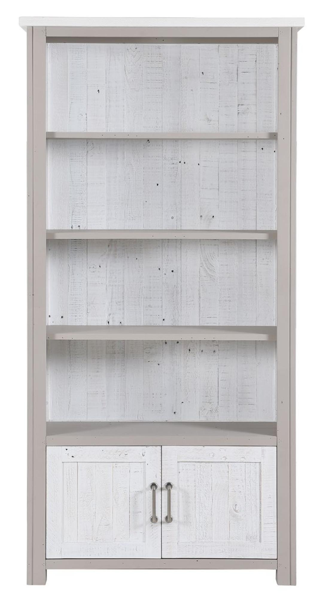 Greystone Reclaimed Wood Large Open Bookcase - 2 Doors