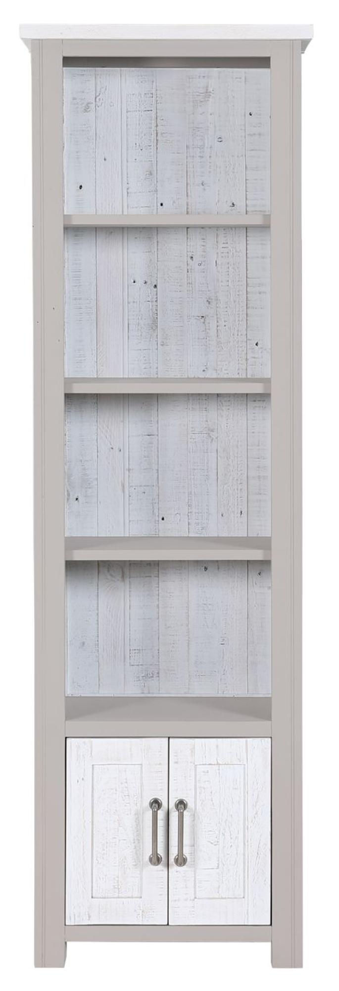 Greystone Reclaimed Wood Narrow Bookcase - 2 Doors