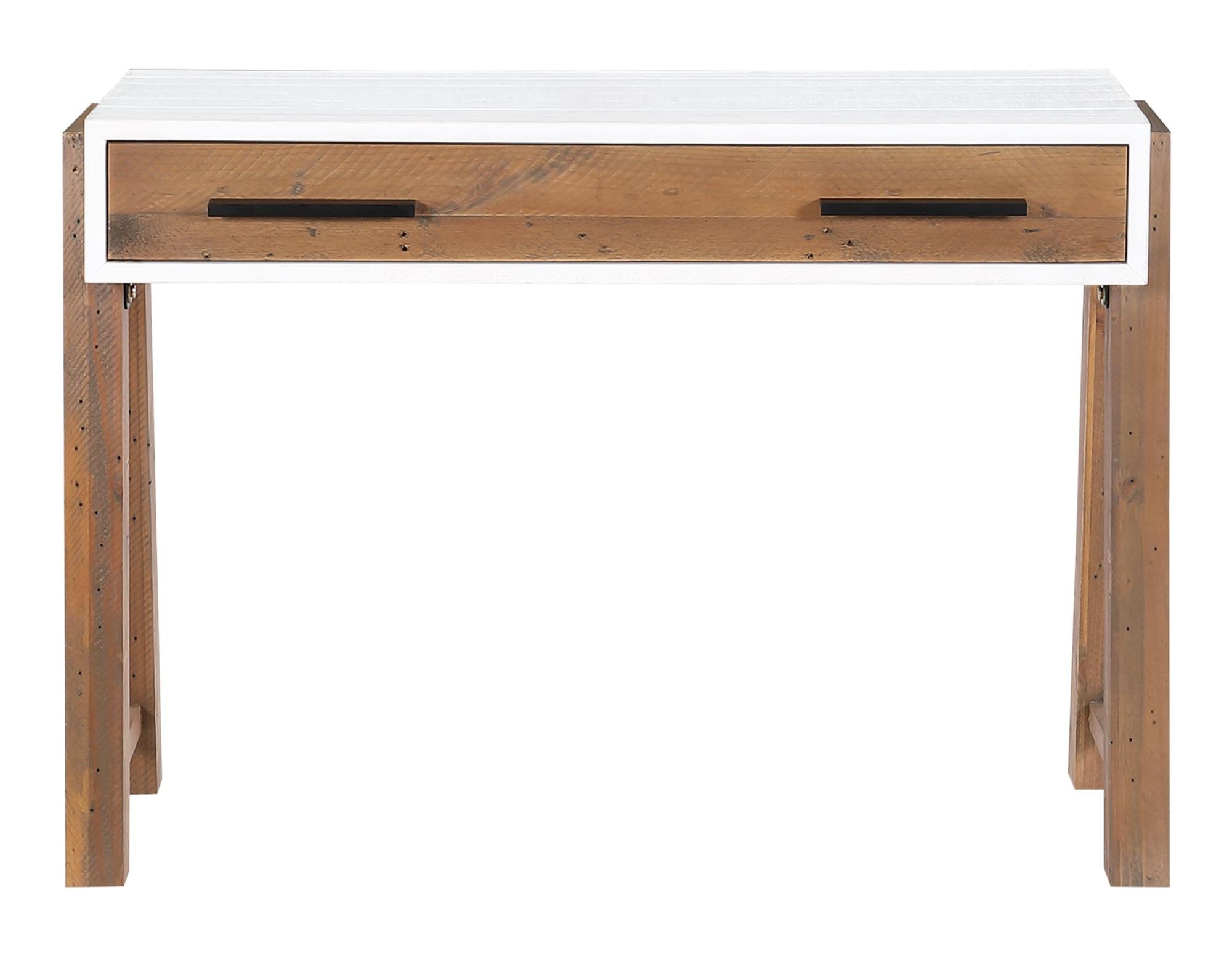 Trinity Reclaimed Wood and White 2 Drawer Office Desk