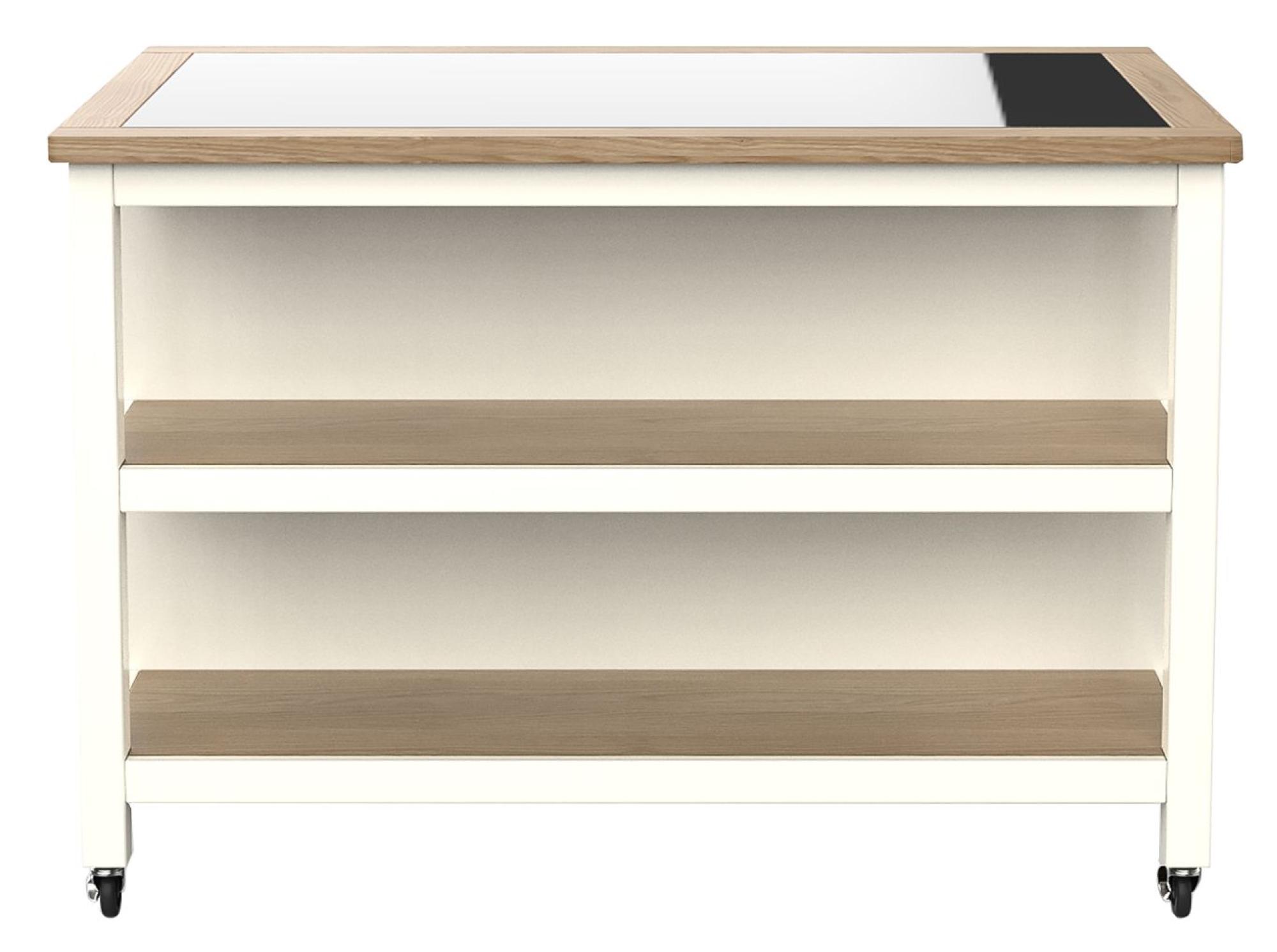 Cream Open Kitchen Island with Breakfast Bar