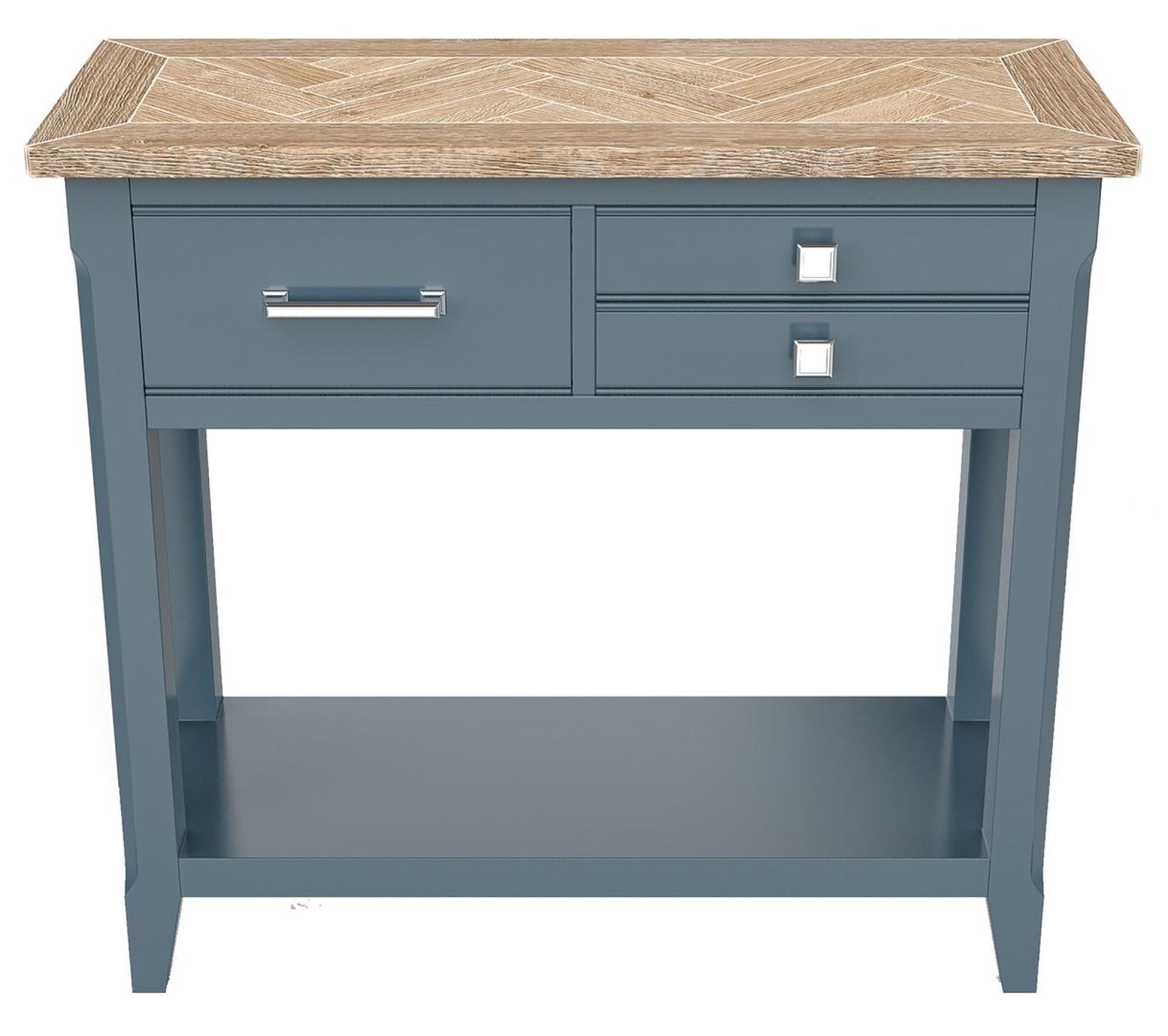 Signature Blue 3 Drawer Console Table