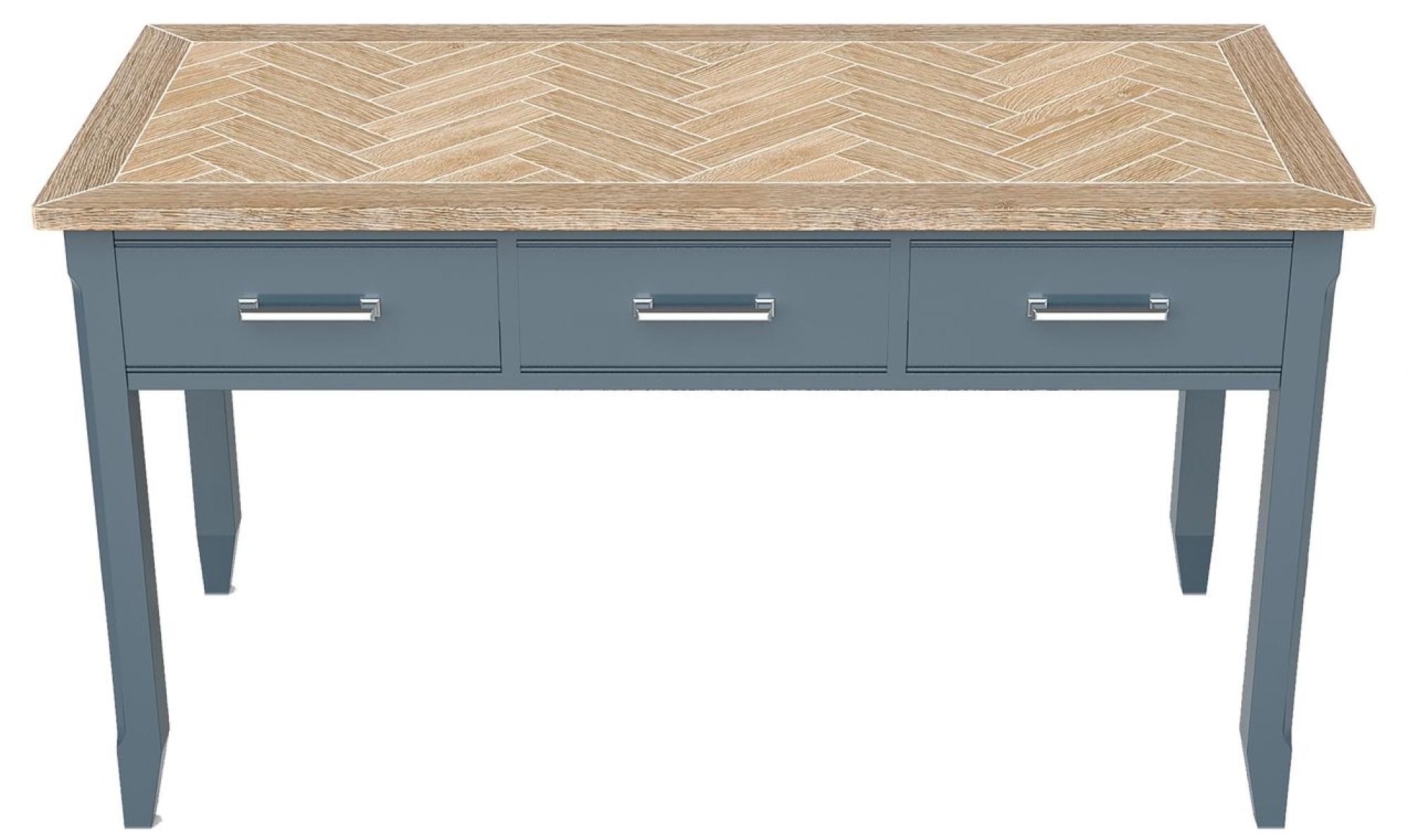 Signature Blue 3 Drawer Executive Desk