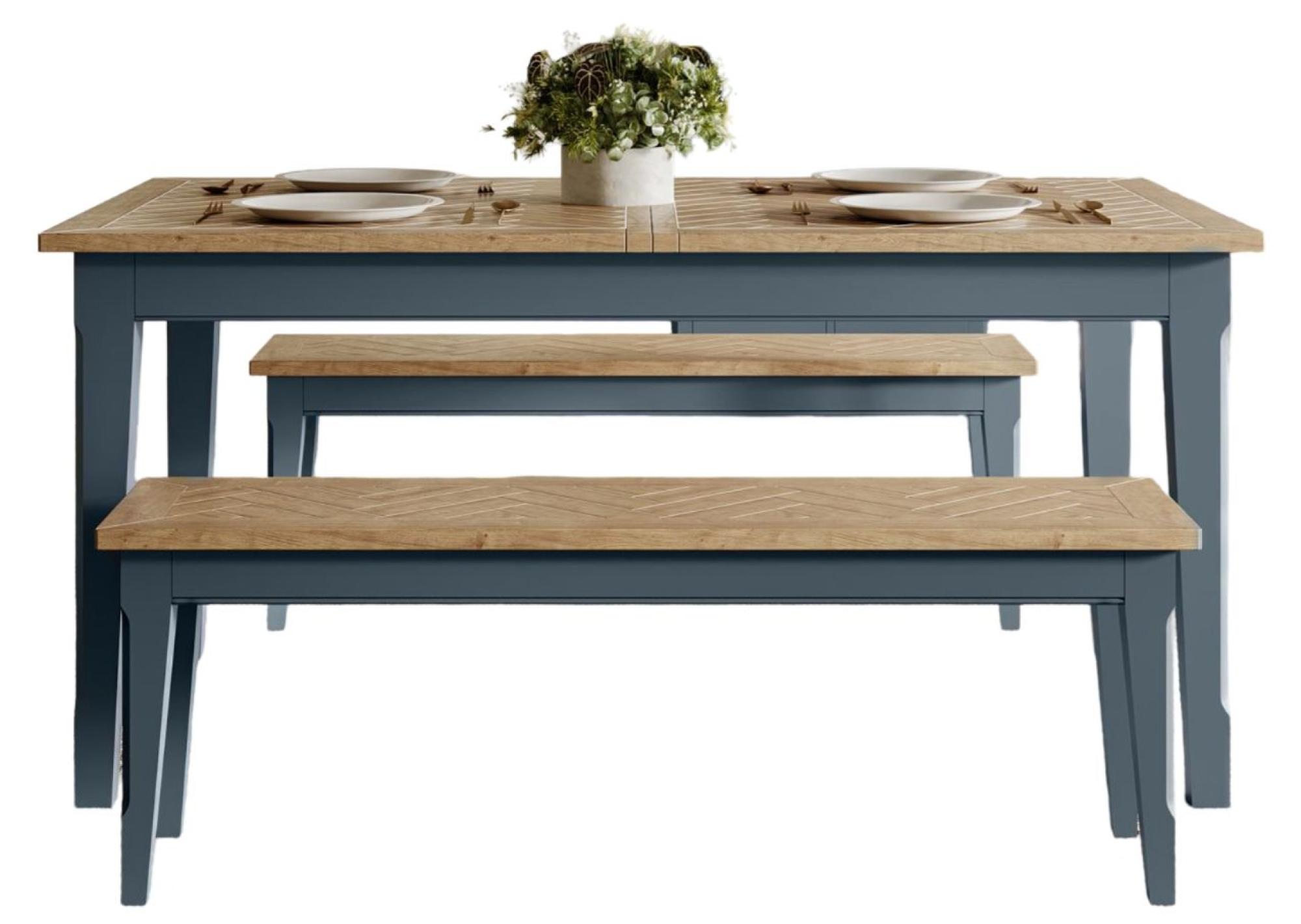 Signature Blue Extending Dining Table - 160cm-200cm