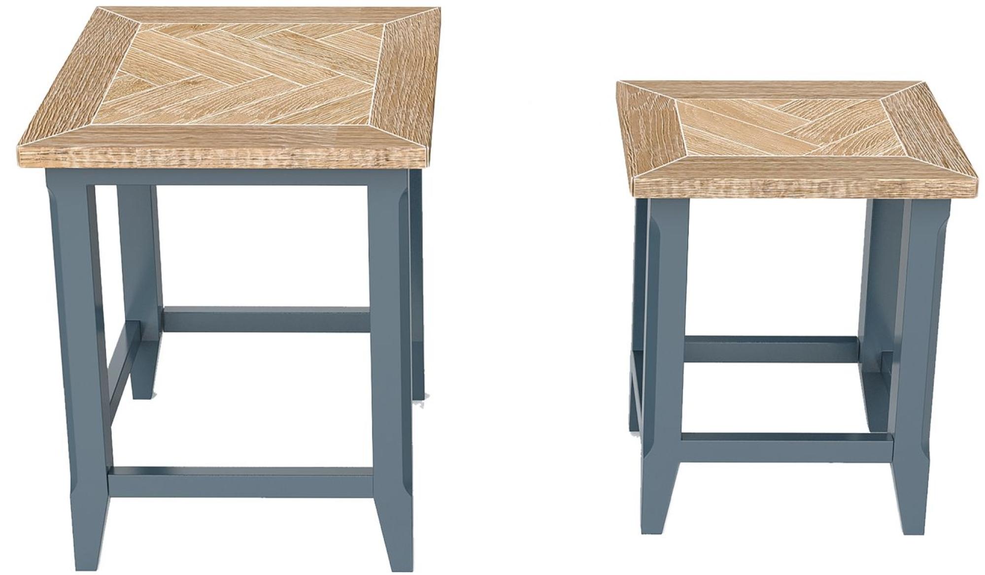 Signature Blue Nest of 2 Tables