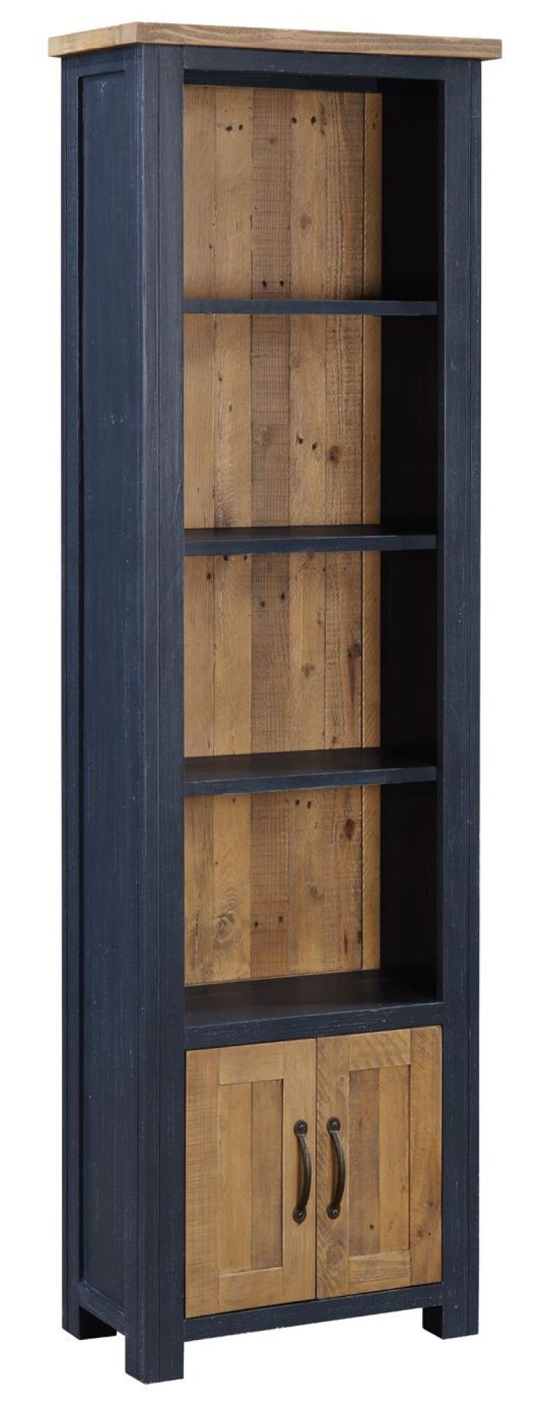 Splash of Blue Narrow Bookcase - 2 Doors