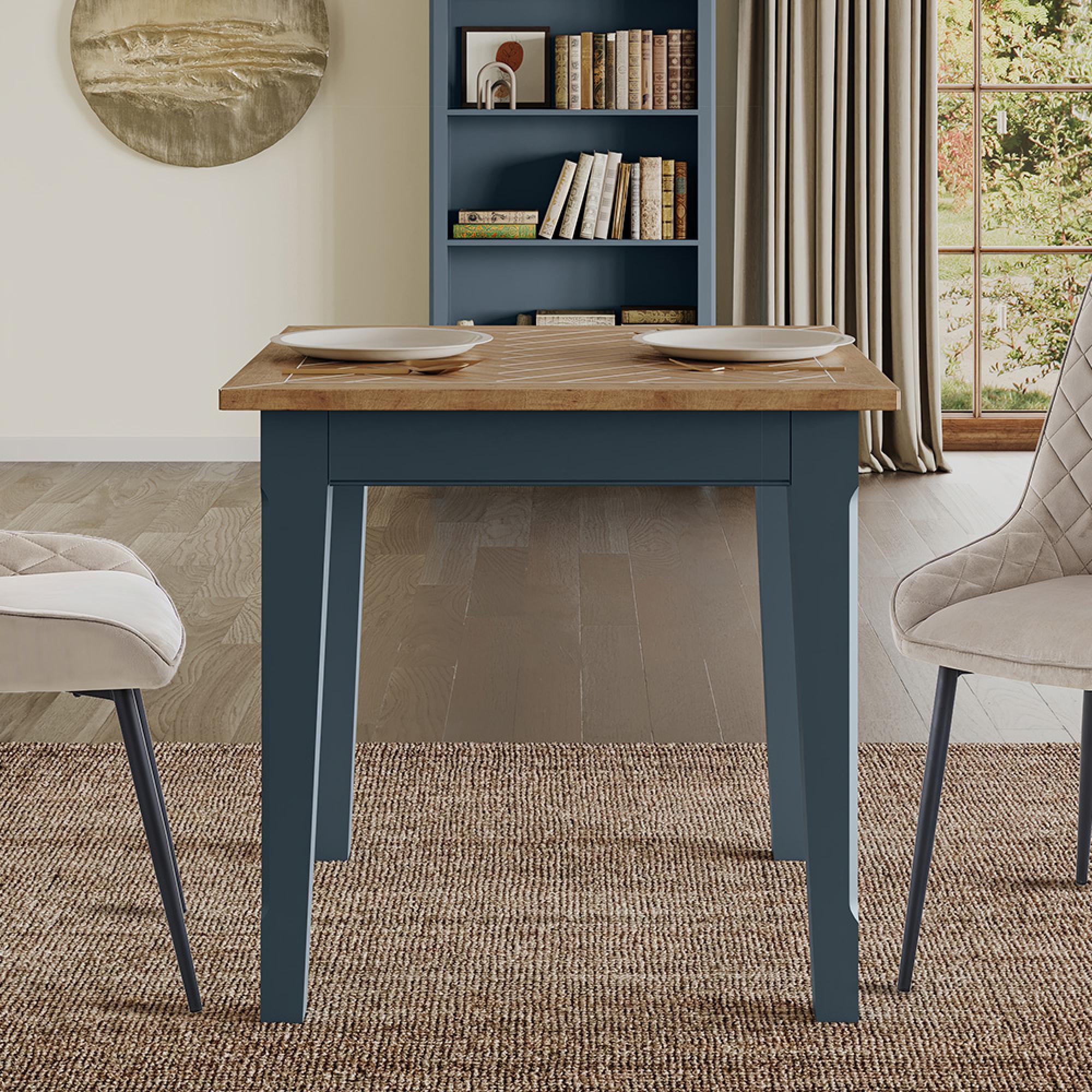 Stafford 80cm Blue Square Dining Table