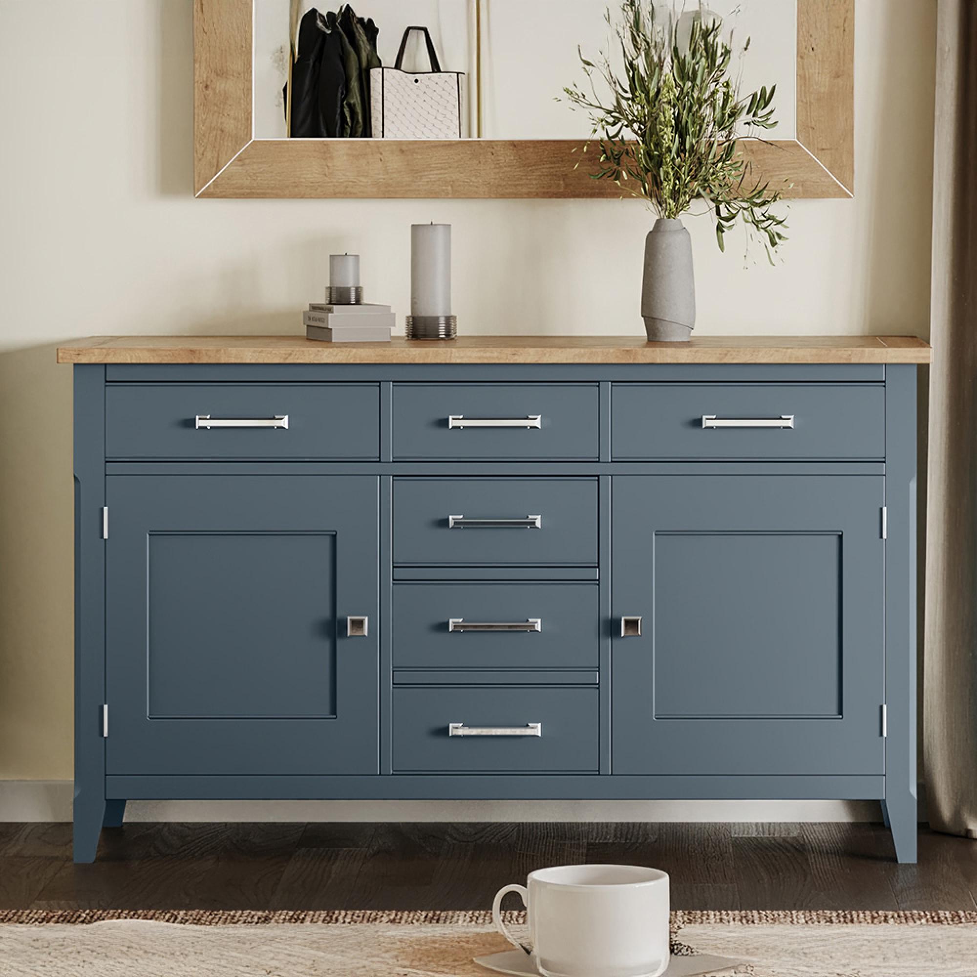 Stafford Blue 140cm Medium Sideboard - 2 Doors