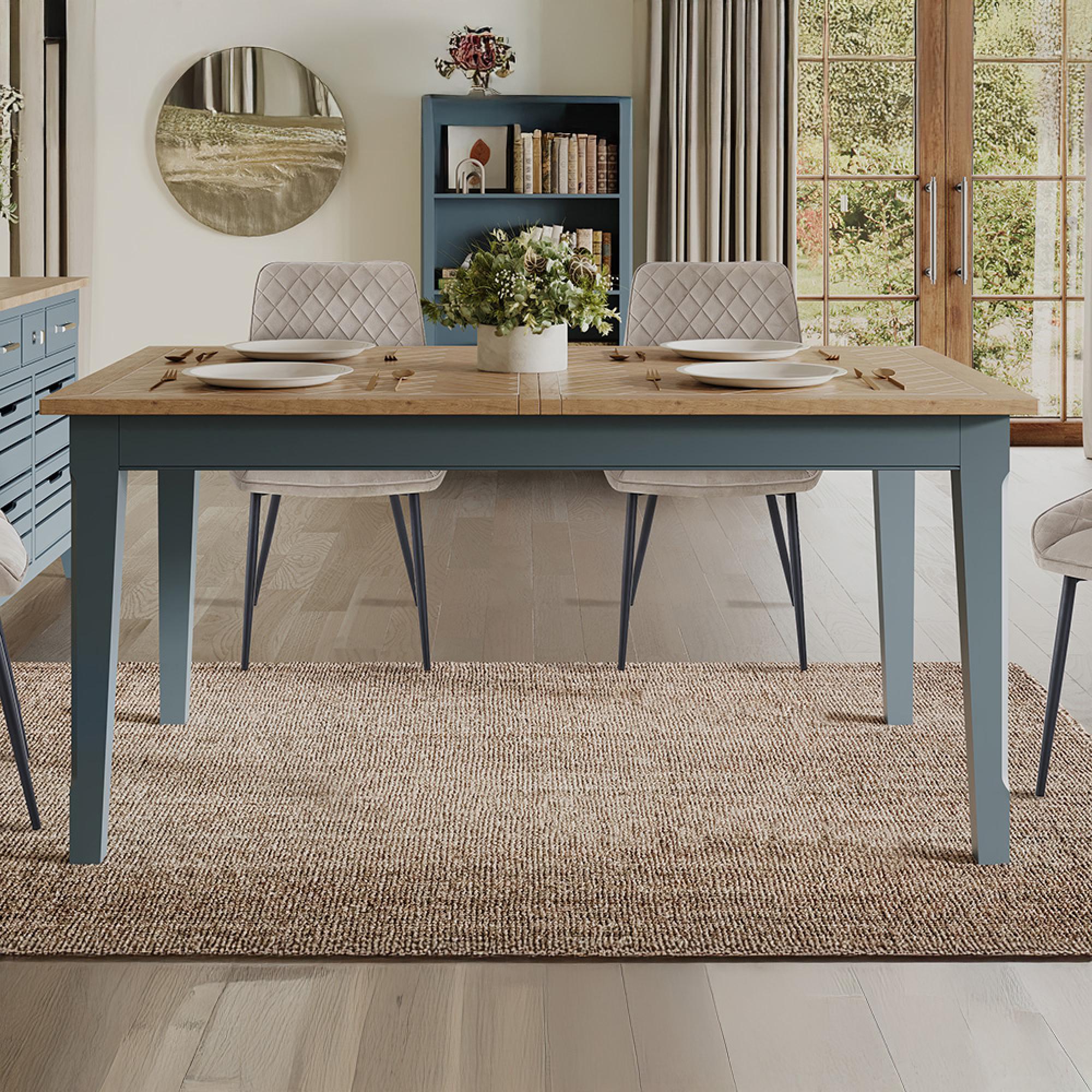 Stafford Blue Extending Dining Table - 160cm-200cm