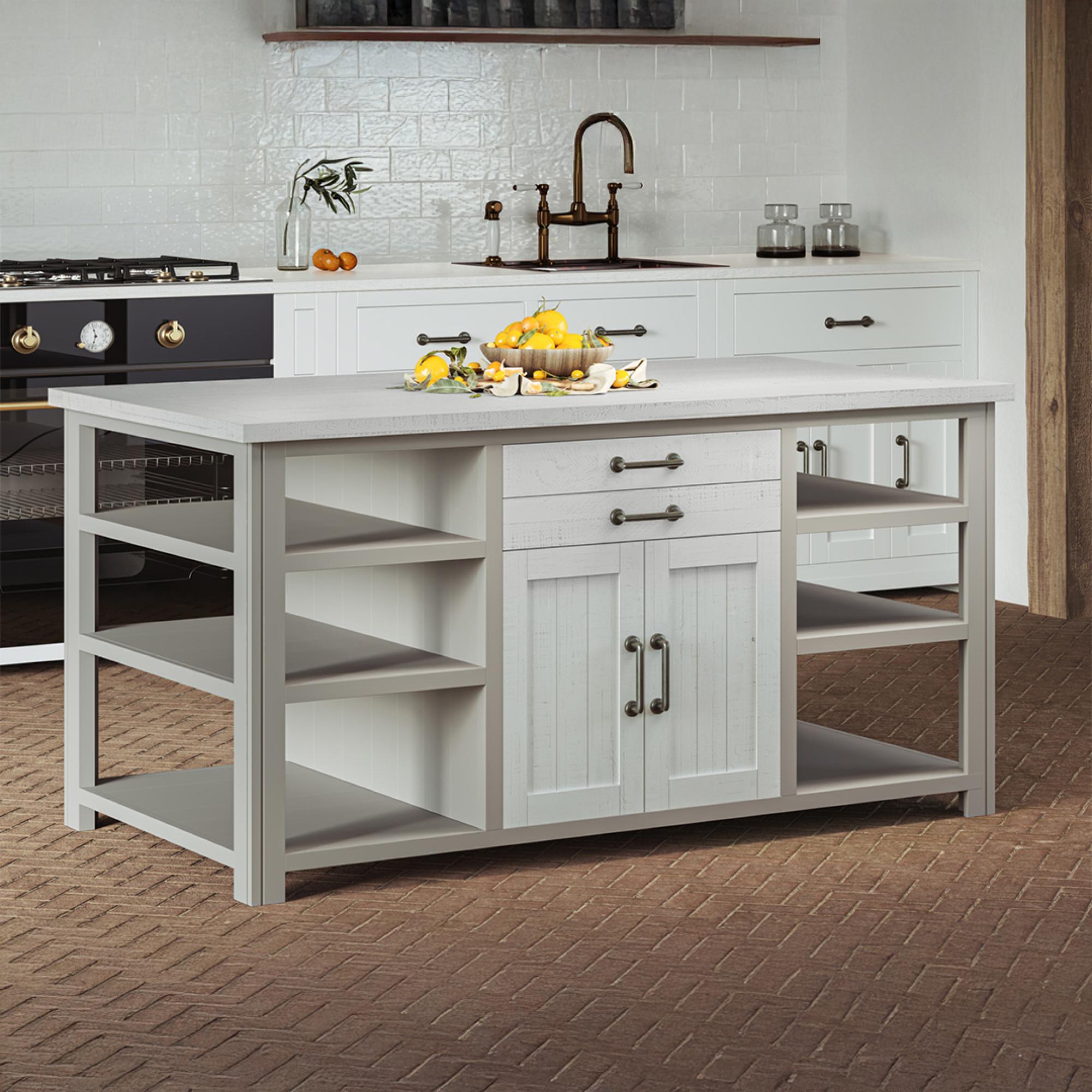 Gosford Reclaimed Wood 2 Door Kitchen Island