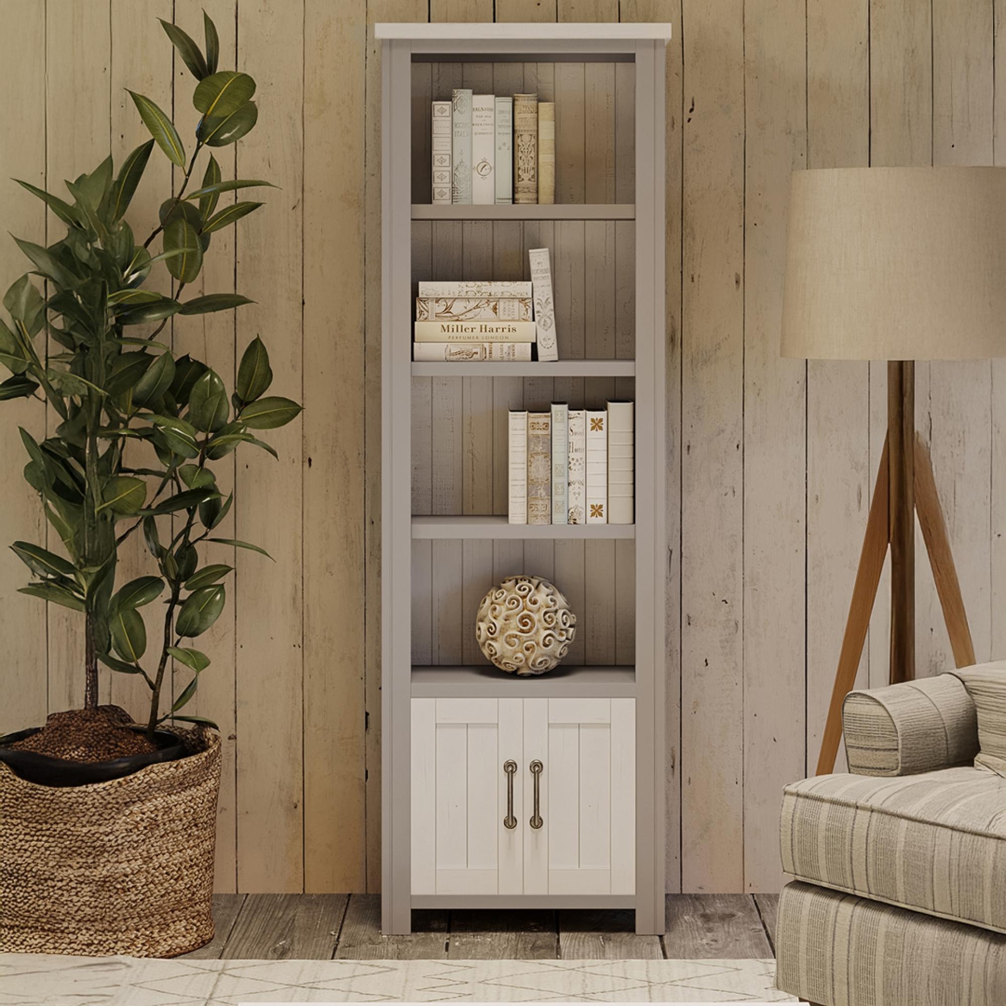 Gosford Reclaimed Wood Narrow Bookcase 2 Doors