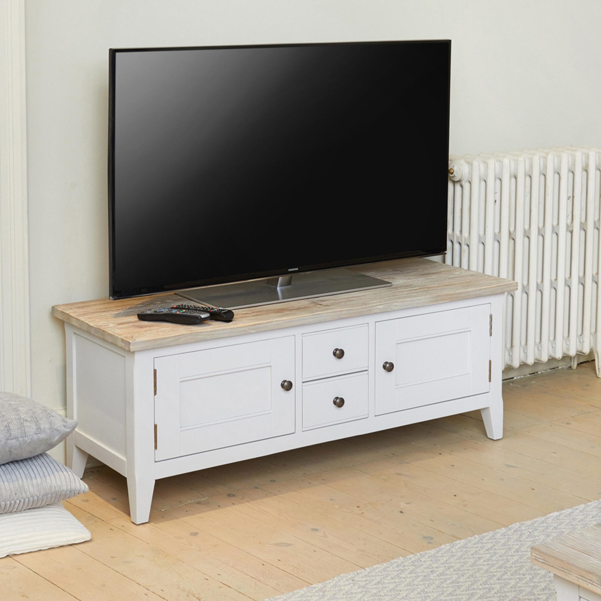 Stafford Grey Painted 2 Door 2 Drawer TV Stand