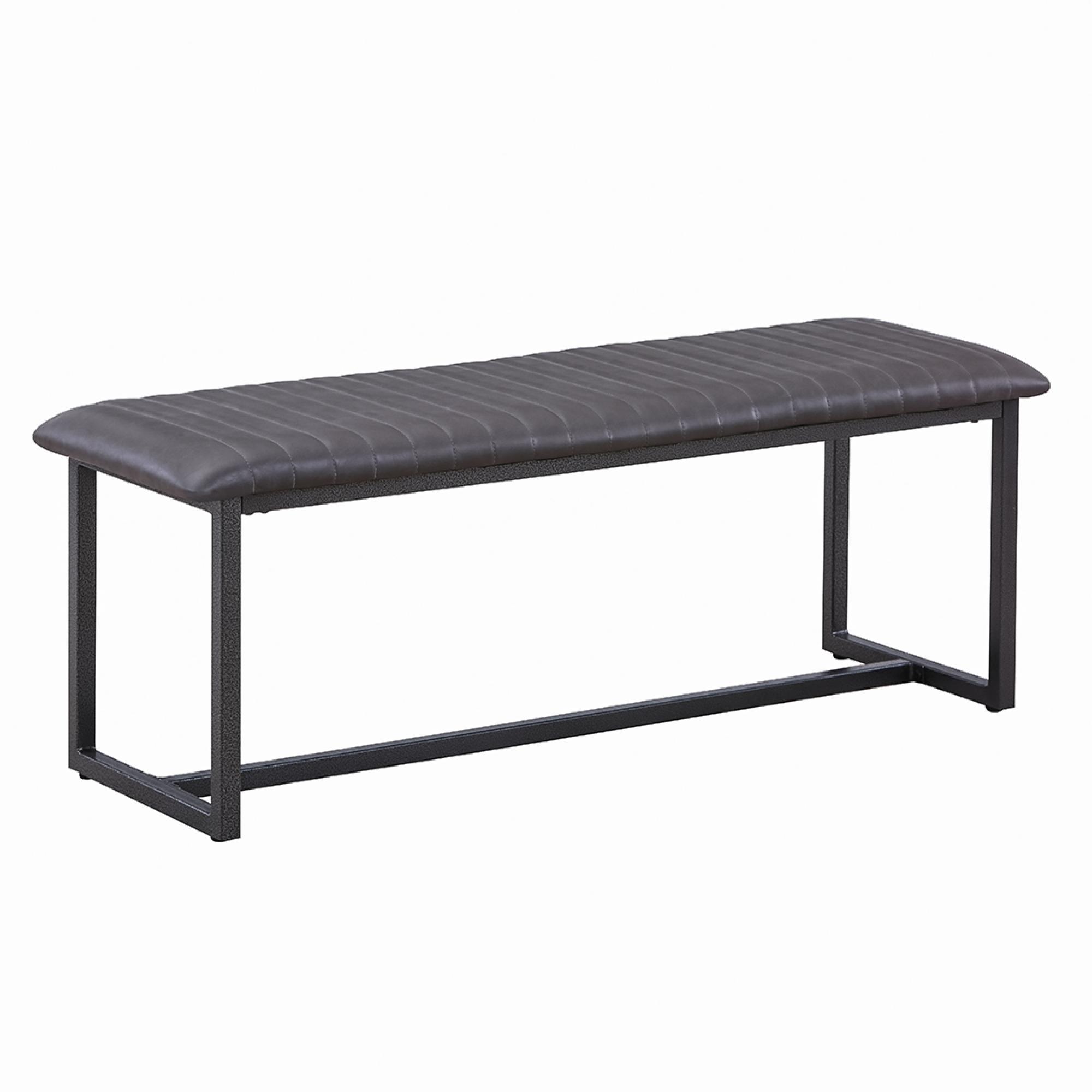 Valley Grey Faux Leather Dining Bench