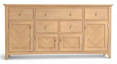 Product photograph of Celina Parquet Style Light Oak Extra Large Sideboard 170cm W With 4 Parquet Doors And 5 Drawers from Choice Furniture Superstore