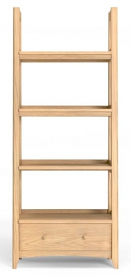 Image of Celina Parquet Style Light Oak Display Unit, 3 Shelves Shelving Unit, 180cm Open Bookcase