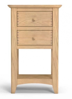Product photograph of Celina Parquet Style Light Oak Lamp Table With 2 Storage Drawers from Choice Furniture Superstore