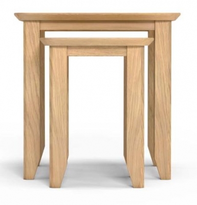 Product photograph of Celina Parquet Style Light Oak Nest Of Tables Set Of 2 from Choice Furniture Superstore