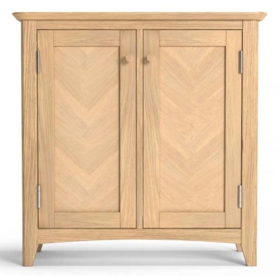 Product photograph of Celina Parquet Style Light Oak Hallway Storage Cabinet - 2 Parquet Doors from Choice Furniture Superstore