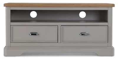 Shallotte Grey and Parquet Oak Top TV Unit, 105cm W with Storage for Television Upto 32in Plasma