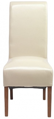 Product photograph of 2 X Cube Sheesham Beige Scroll Back Dining Chair from Choice Furniture Superstore