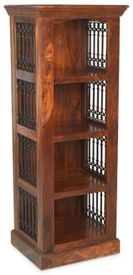 Product photograph of Indian Sheesham Solid Wood Alcove Narrow Bookcase With 3 Shelves from Choice Furniture Superstore