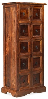 Product photograph of Indian Sheesham Solid Wood 4 Drawer Cd Unit from Choice Furniture Superstore