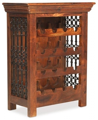Product photograph of Indian Sheesham Solid Wood Bottle Wine Rack - Upto 16 Bottles from Choice Furniture Superstore