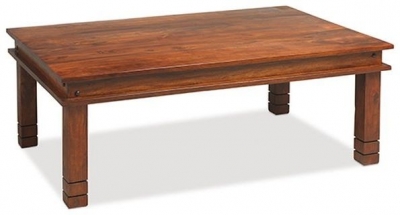 Product photograph of Indian Sheesham Solid Wood Chunky Extra Large Coffee Table 118cm W from Choice Furniture Superstore