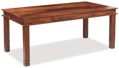 Indian Sheesham Solid Wood Chunky Large Dining Table, Rectangular Top