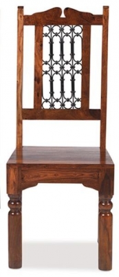 Product photograph of Indian Sheesham Solid Wood High Back Dining Chair Sold In Pairs from Choice Furniture Superstore