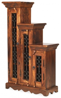 Product photograph of Indian Sheesham Highest Left Cd Step Storage Unit from Choice Furniture Superstore
