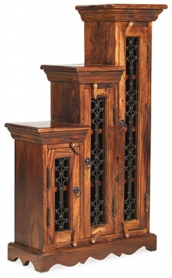 Product photograph of Indian Sheesham Highest Right Cd Step Storage Unit from Choice Furniture Superstore
