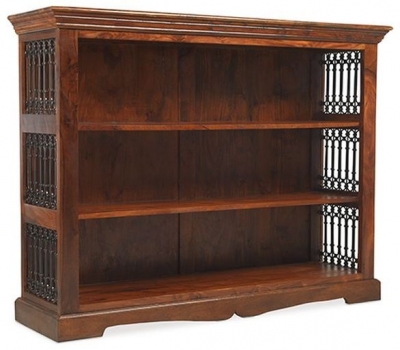 Product photograph of Indian Sheesham Solid Wood Low Bookcase 100cm H from Choice Furniture Superstore
