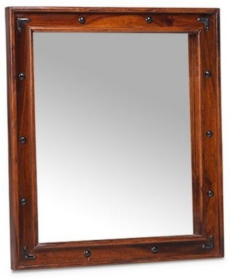 Product photograph of Indian Sheesham Solid Wood Thakat Rectangular Mirror - 72cm X 62cm from Choice Furniture Superstore
