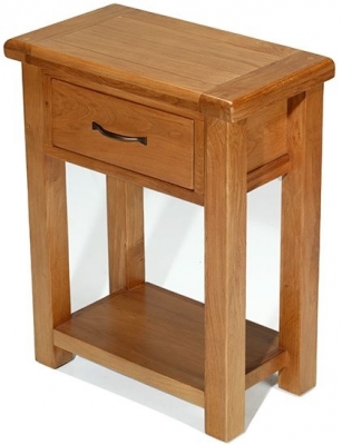 Product photograph of Arles Oak Narrow Hallway Console Table With 1 Drawer from Choice Furniture Superstore