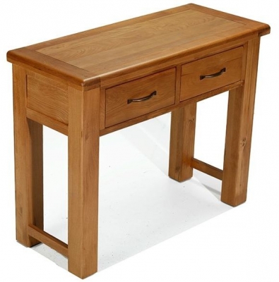 Product photograph of Arles Oak Console Table With 2 Drawers from Choice Furniture Superstore
