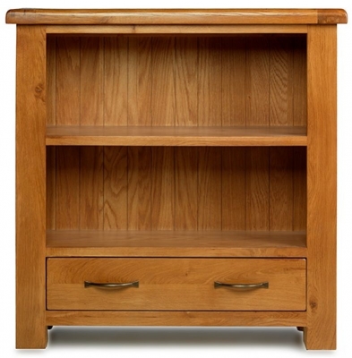 Product photograph of Arles Oak Low Bookcase 90cm H from Choice Furniture Superstore