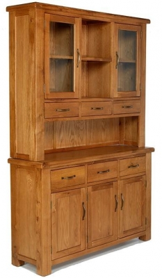 Product photograph of Arles Oak Medium Buffet Hutch 135cm W from Choice Furniture Superstore