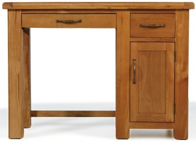 Product photograph of Arles Oak Single Pedestal Computer Desk - 1 Drawer from Choice Furniture Superstore