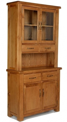 Product photograph of Arles Oak Small Buffet Hutch 100cm W from Choice Furniture Superstore