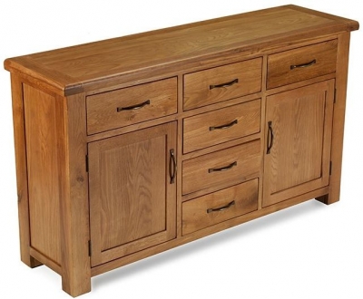 Arles Oak Large Sideboard, 150cm W with 2 Doors and 6 Drawers