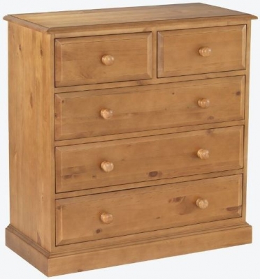 Product photograph of Henbury Lacquered Pine Chest 2 3 Drawers from Choice Furniture Superstore