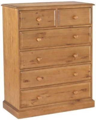 Product photograph of Henbury Lacquered Pine Wide Chest 2 4 Drawers from Choice Furniture Superstore