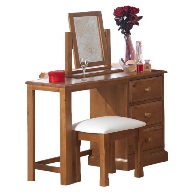 Product photograph of Henbury Lacquered Pine Dressing Table Set With Stool And Mirror from Choice Furniture Superstore