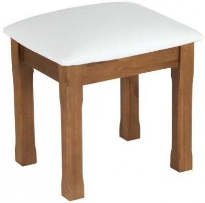 Product photograph of Henbury Lacquered Pine Dressing Stool With Padded Seat from Choice Furniture Superstore
