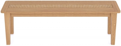 Product photograph of Henley Oak And Rattan Dining Bench from Choice Furniture Superstore