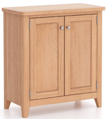 Product photograph of Arden Oak Compact Storage Cabinet - 2 Doors from Choice Furniture Superstore