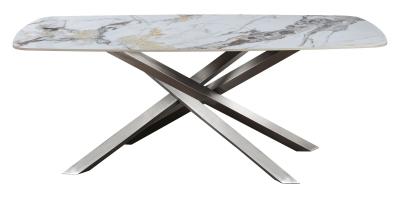 Leonore Dune Grey Ceramic Top 6 Seater Dining Table