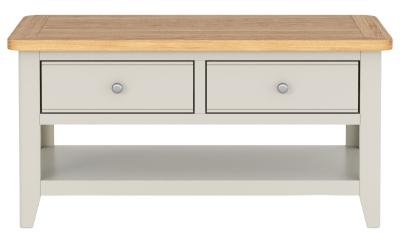 Product photograph of Arden Painted Oak Coffee Table 2 Drawer from Choice Furniture Superstore